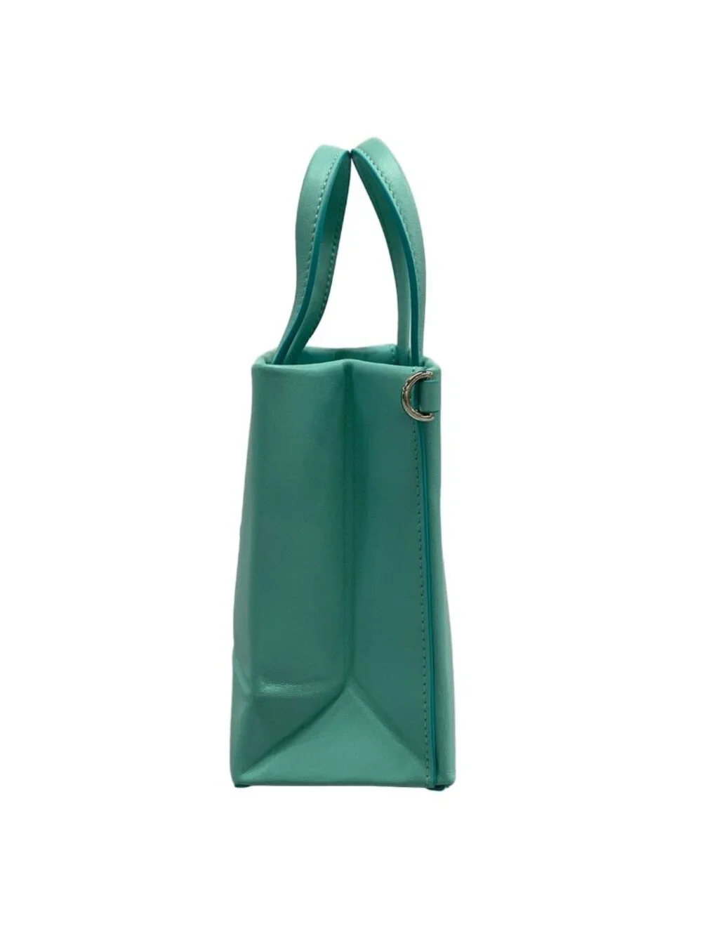 Tiffany & Co Tote Mini Shopping Light Blue Leather
